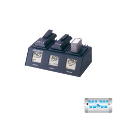 Analizador de baterías recargables, soporta 3 adaptadores Analizador de baterías recargables, soporta 3 adaptadores