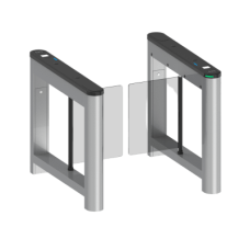 Barrera Abatible para un carril de acceso peatonal con cubiertas intercambiables