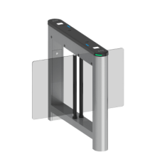 Barrera Abatible para un carril de acceso peatonal con cubiertas intercambiables