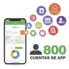 Licencia para realizar checadas de asistencia desde Smartphone (APP) con envío de fotografía y ubicación por GPS / Compatible con BIOTIMEPRO / Licencia para 800 usuarios