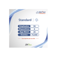 LICENCIA STANDART BIOTIME CLOUD 2.0  / 50 USUARIOS / 6 DISPOSITIVOS (Licencia Anual)